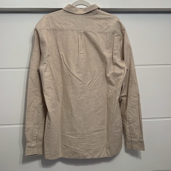 New with Tags- Rhythm Men’s Classic Linen Shirt Sand - Size Large - Picture 4 of 6